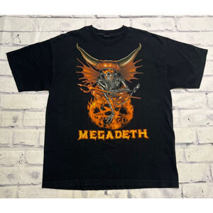 Megadeth Shirt Men's Black 2000 Tour Concert Vic Rattlehead Go To Hell Demon